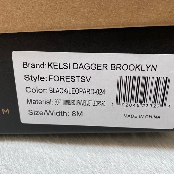 KELSI DAGGER BROOKLYN Forest Chelsea Boot In Black Leather/ Leopard Velvet SZ 8M - Picture 2 of 8